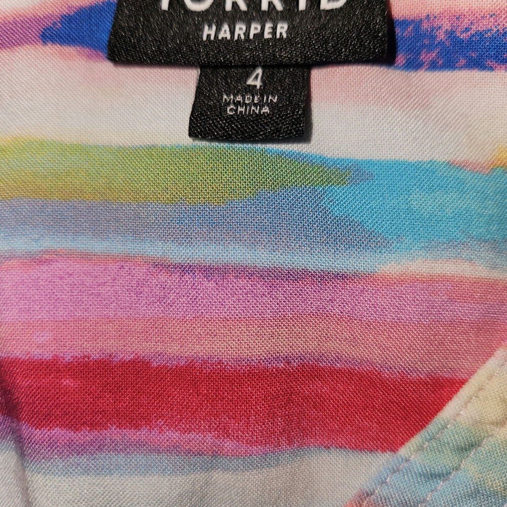 Torrid size 4 women's colorful blouse d9 - Picture 3 of 3